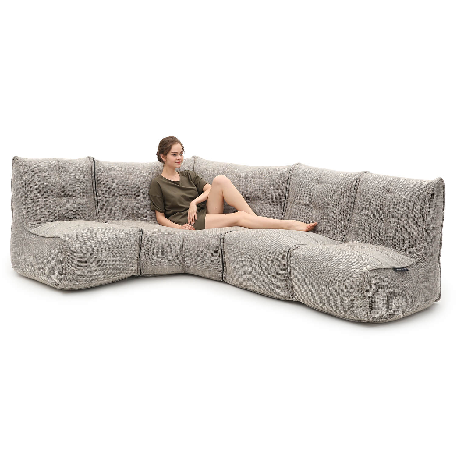 натуральное Г-образный модульный диван Mod4 L Sofa из Sofa Weave для гостиной и зала