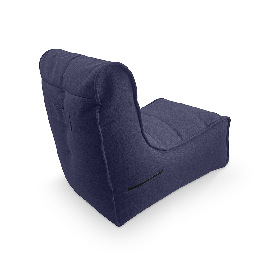 синее уличный бескаркасный диван Evolution Sofa жаккардовое для террасы, сада и веранды — фото в интерьере