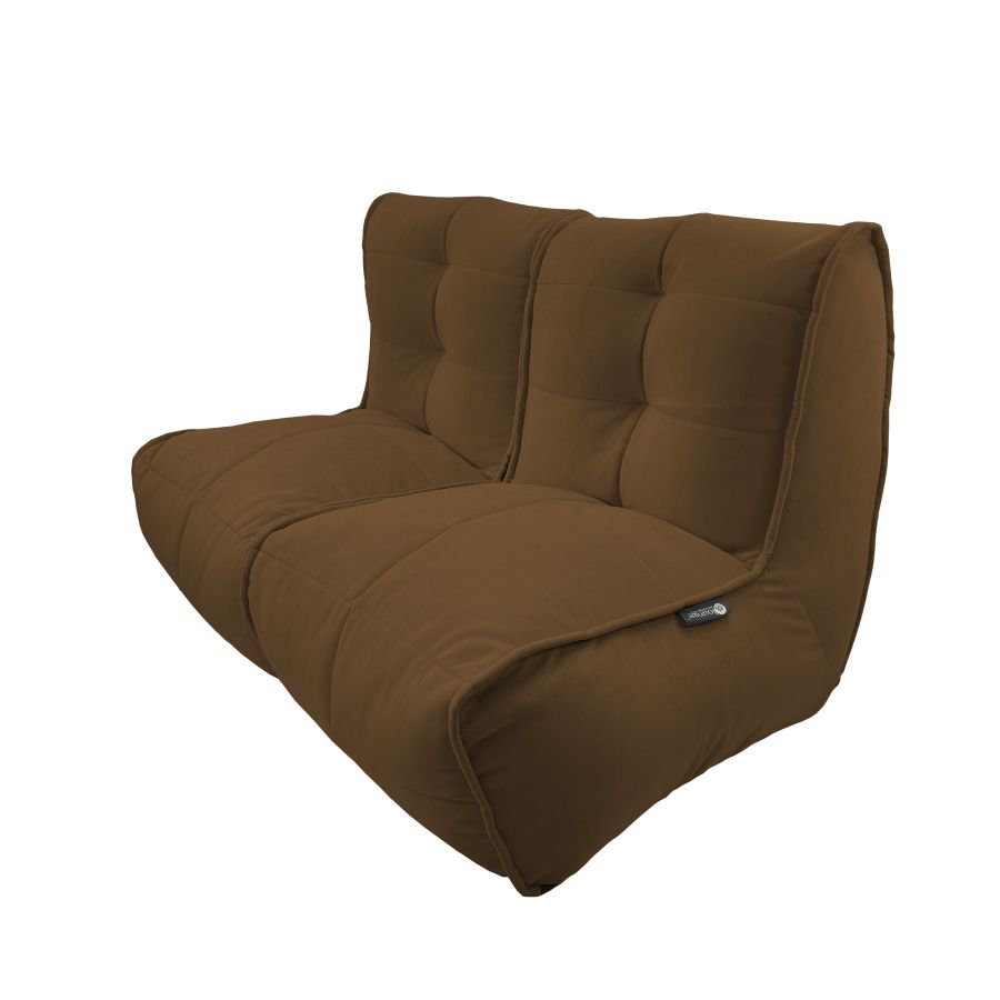 шоколадное двойной модульный диван Twin Couch велюровое — дизайн и качество