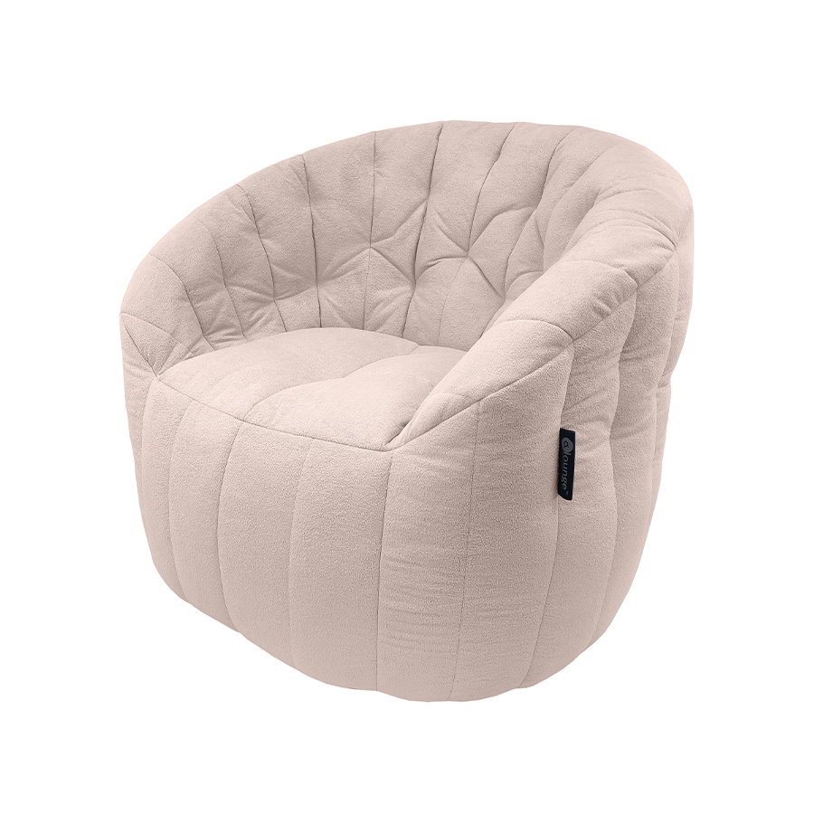 пудровое полукруглое бескаркасное кресло Butterfly Sofa — дизайн и качество