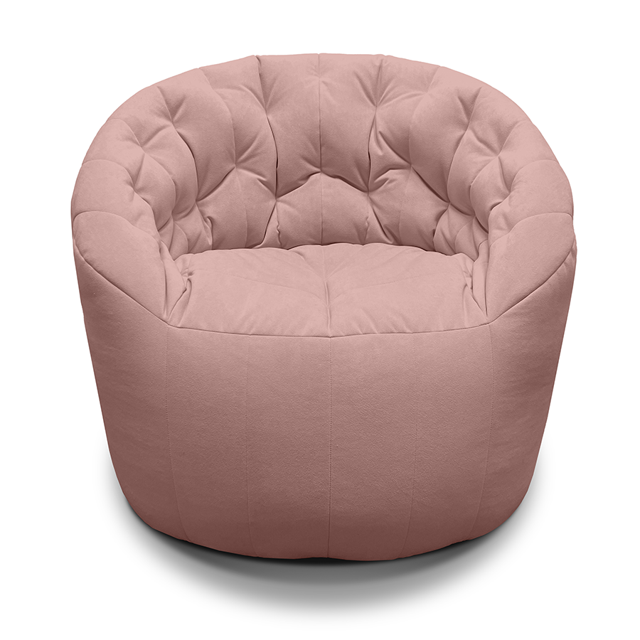 Купить лёгкое бескаркасное кресло Butterfly Light Sofa - Purple Rain (пудровый розовый Велюр)