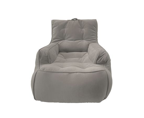 светло-серое уличное лаунж-кресло Tranquility Armchair велюровое для террасы, сада и веранды