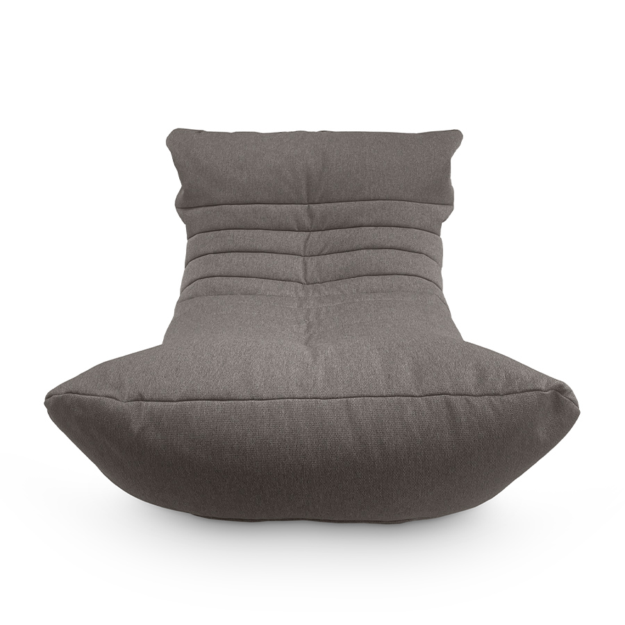 тёмно-серое акустический бескаркасный диван Acoustic Sofa жаккардовое для домашнего кинотеатра, офиса и студии — вид сбоку
