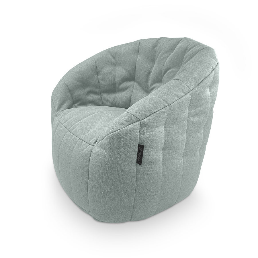 мятное полукруглое бескаркасное кресло Butterfly Sofa жаккардовое для гостиной, домашнего кинотеатра и офиса — фото в интерьере