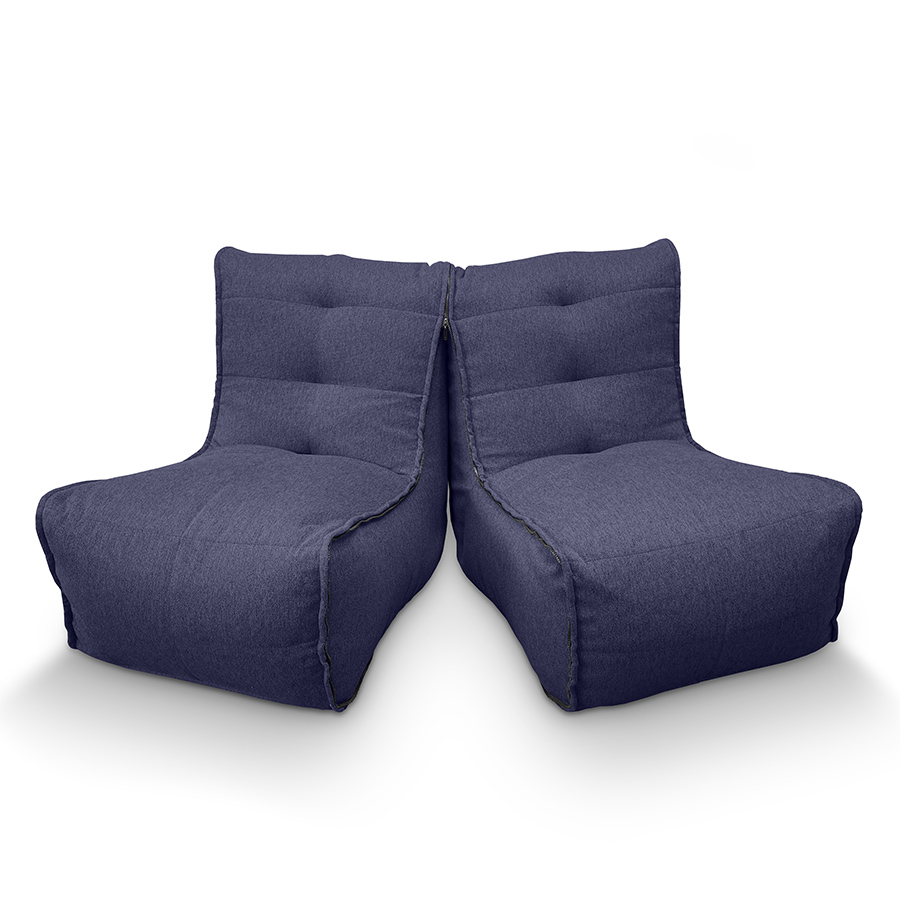 синее двойной модульный диван Twin Couch жаккардовое для гостиной и переговорной — фото в интерьере