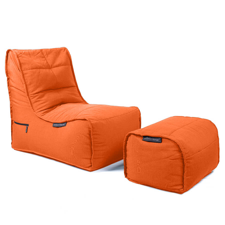 терракотово-оранжевое уличный шезлонг Evolution Chaise уличное (Oxford) для террасы и бассейна