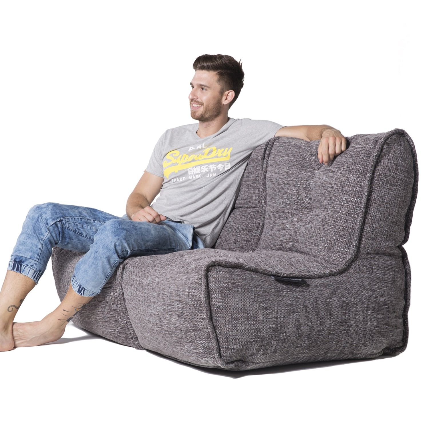 тёмно-серое двойной модульный диван Twin Couch из Sofa Weave для гостиной и переговорной