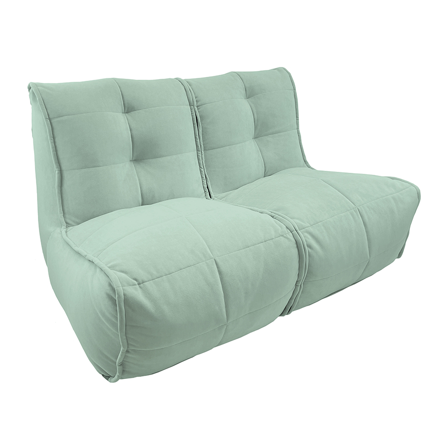 мятное двойной модульный диван Twin Couch велюровое для гостиной и переговорной