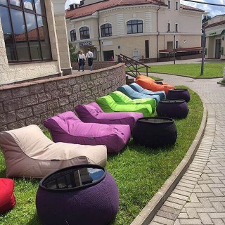 фиолетовое уличный шезлонг Studio Chaise уличное (Oxford) для террасы, бассейна и сада — вид сбоку