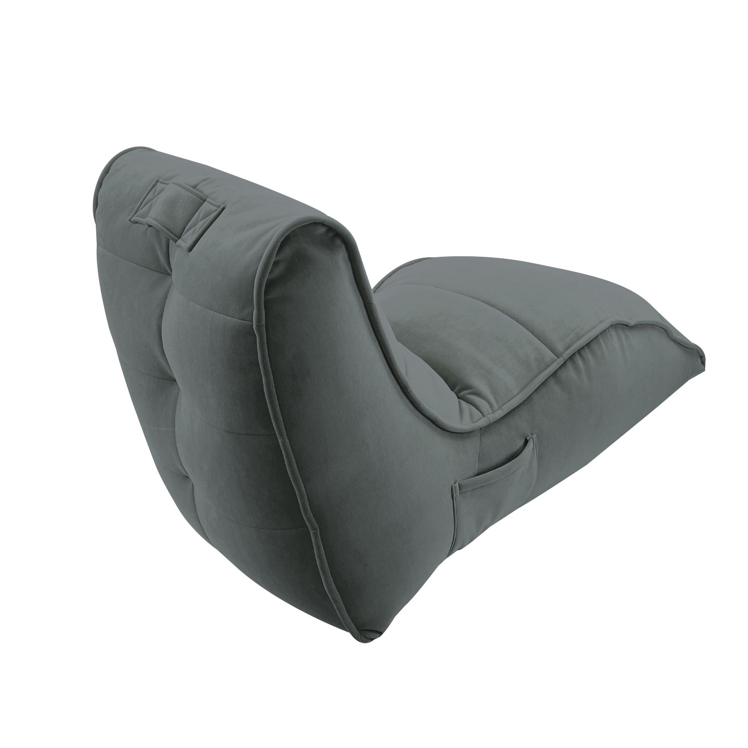 серое бескаркасный лаунж-диван Avatar Sofa велюровое в интерьере гостиная