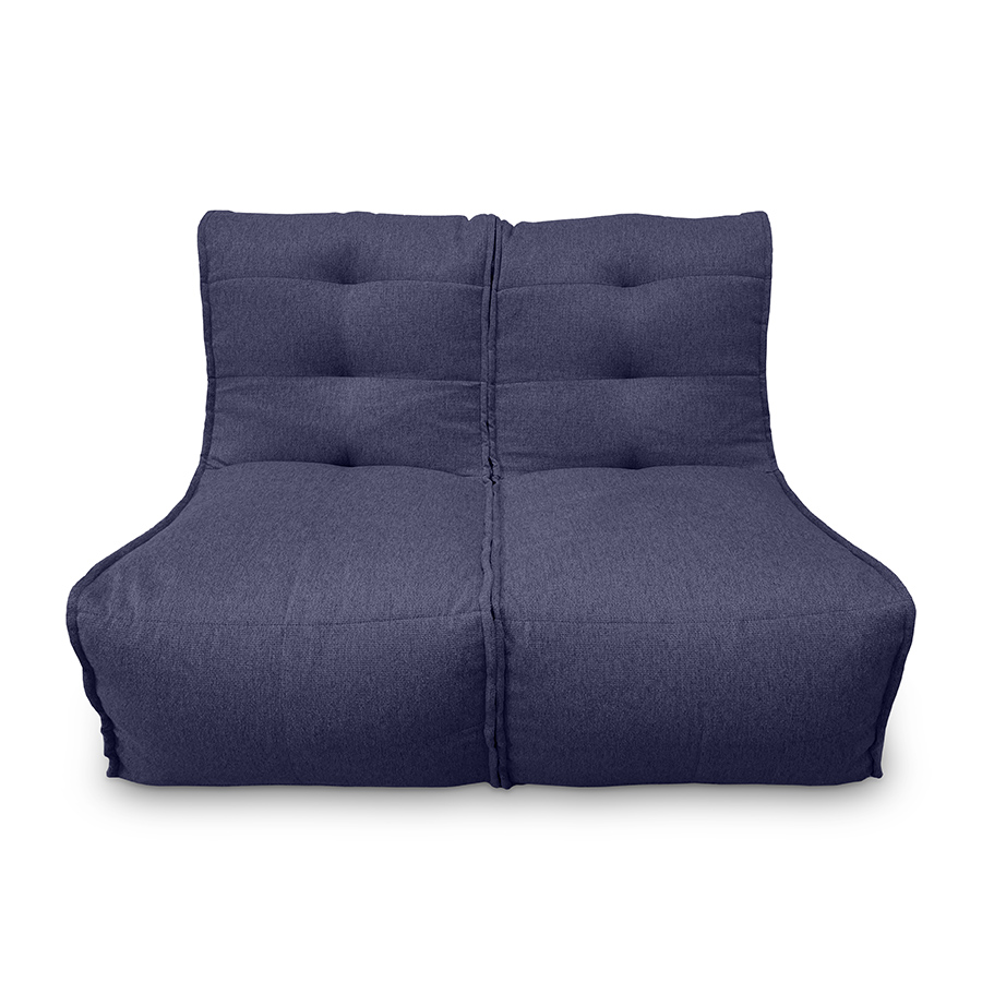 синее двойной модульный диван Twin Couch жаккардовое для гостиной и переговорной