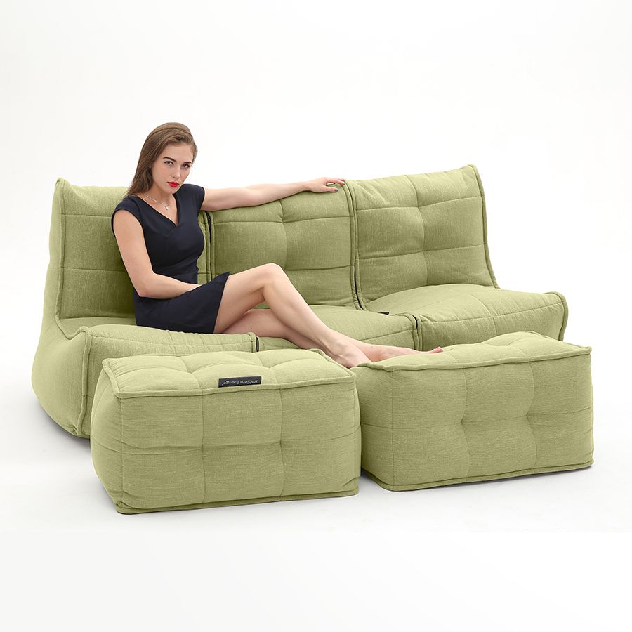 зелёное просторный диван-кинотеатр Mod3 Movie Couch Deluxe шенилловое для домашнего кинотеатра