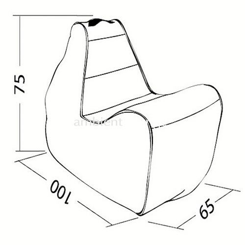 синее уличный лаунж-шезлонг Tivoli Lounger под замшу для террасы, сада и бассейна — вид сбоку