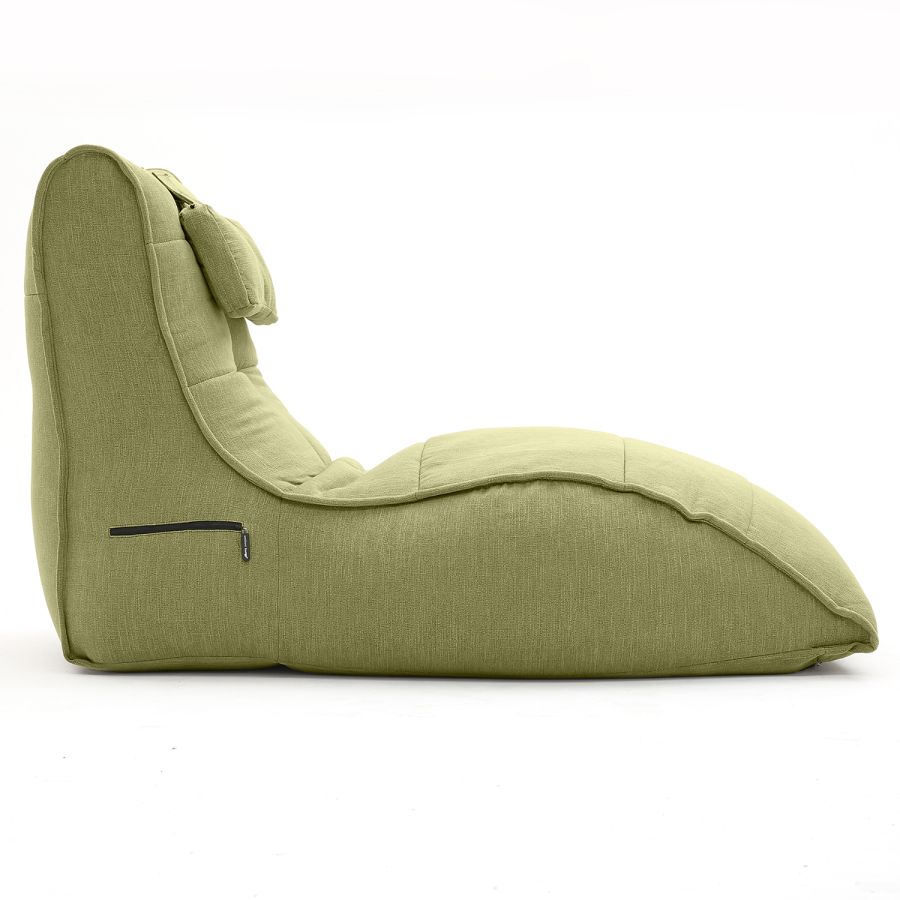 зелёное бескаркасный лаунж-диван Avatar Sofa шенилловое для гостиной, кабинета и лаунж-зоны — вид сбоку