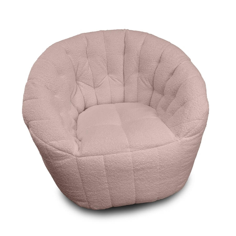 пудровое полукруглое бескаркасное кресло Butterfly Sofa из искусственного меха для гостиной, домашнего кинотеатра и офиса