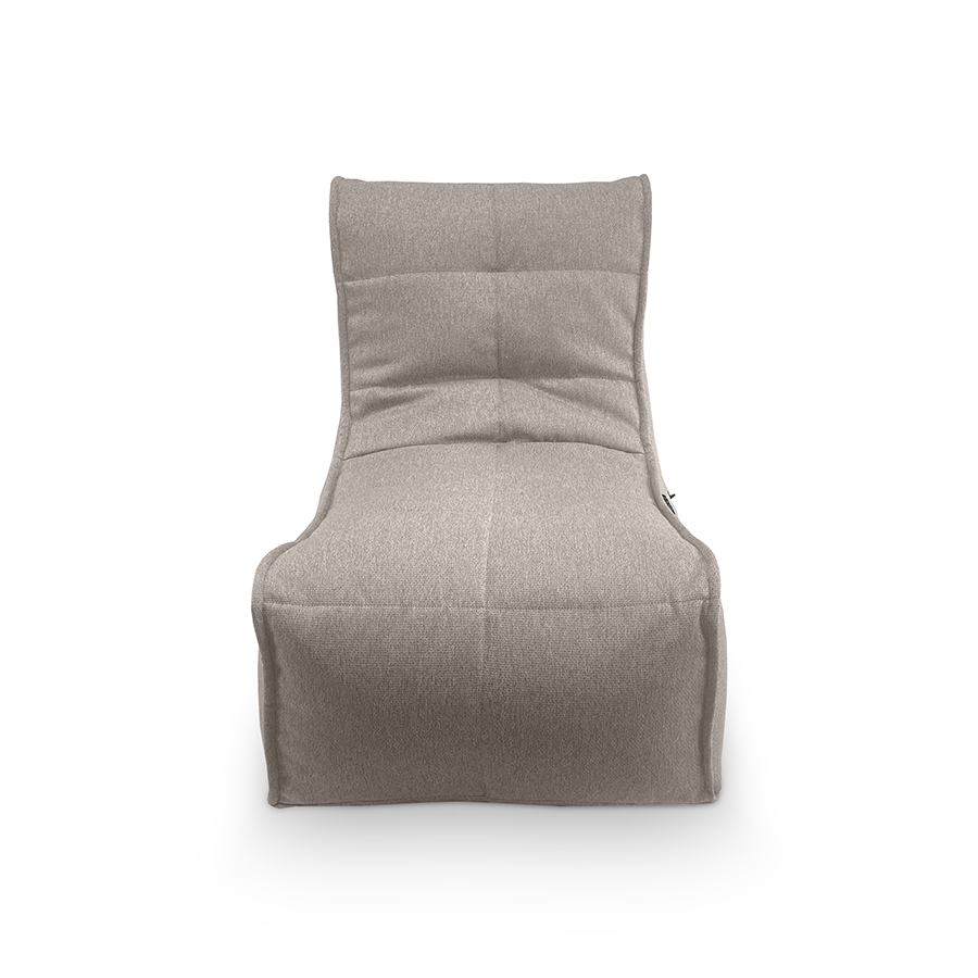 серое уличный бескаркасный диван Evolution Sofa жаккардовое для террасы, сада и веранды — крупный план