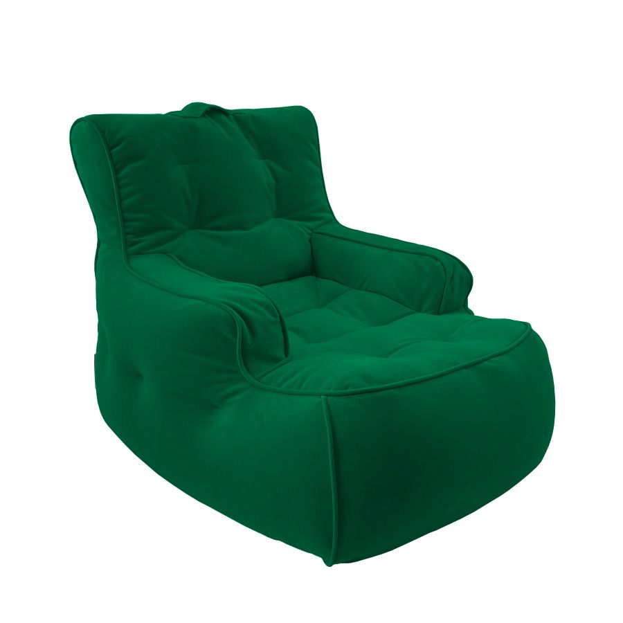 зелёное уличное лаунж-кресло Tranquility Armchair велюровое для террасы, сада и веранды