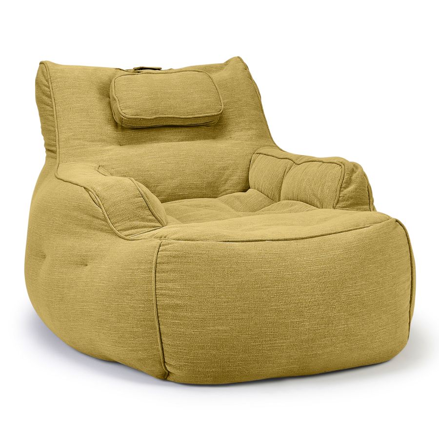 жёлтое уличное лаунж-кресло Tranquility Armchair шенилловое для террасы, сада и веранды