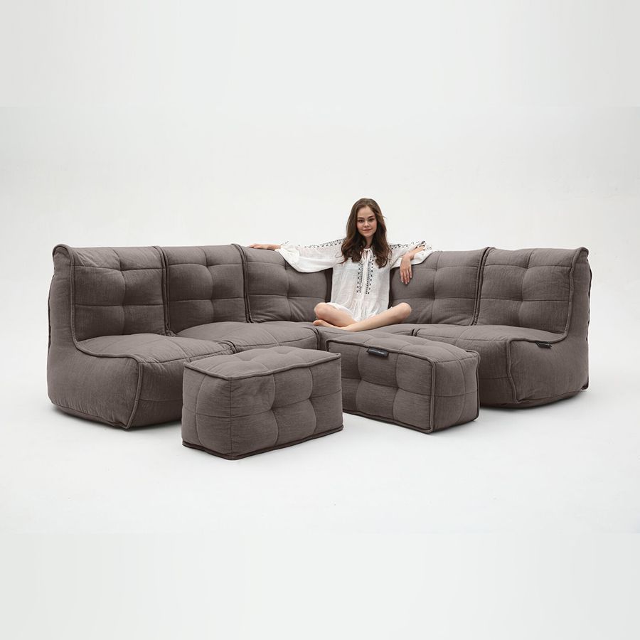 шоколадное большой лаунж-гарнитур Mod5 Living Lounge шенилловое для гостиной и event-пространства