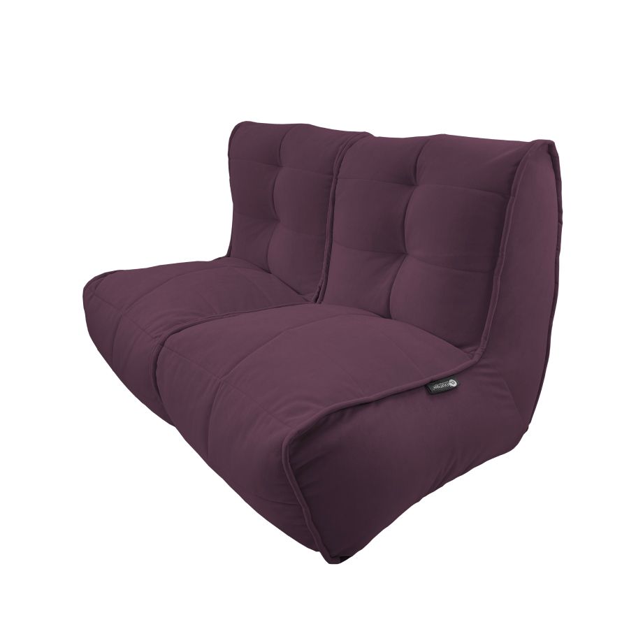 баклажановое двойной модульный диван Twin Couch велюровое для гостиной и переговорной