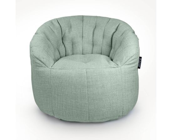 мятное полукруглое бескаркасное кресло Butterfly Sofa из рогожки для гостиной, домашнего кинотеатра и офиса