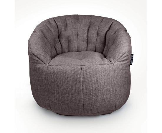 тёмно-серое полукруглое бескаркасное кресло Butterfly Sofa из рогожки — дизайн и качество