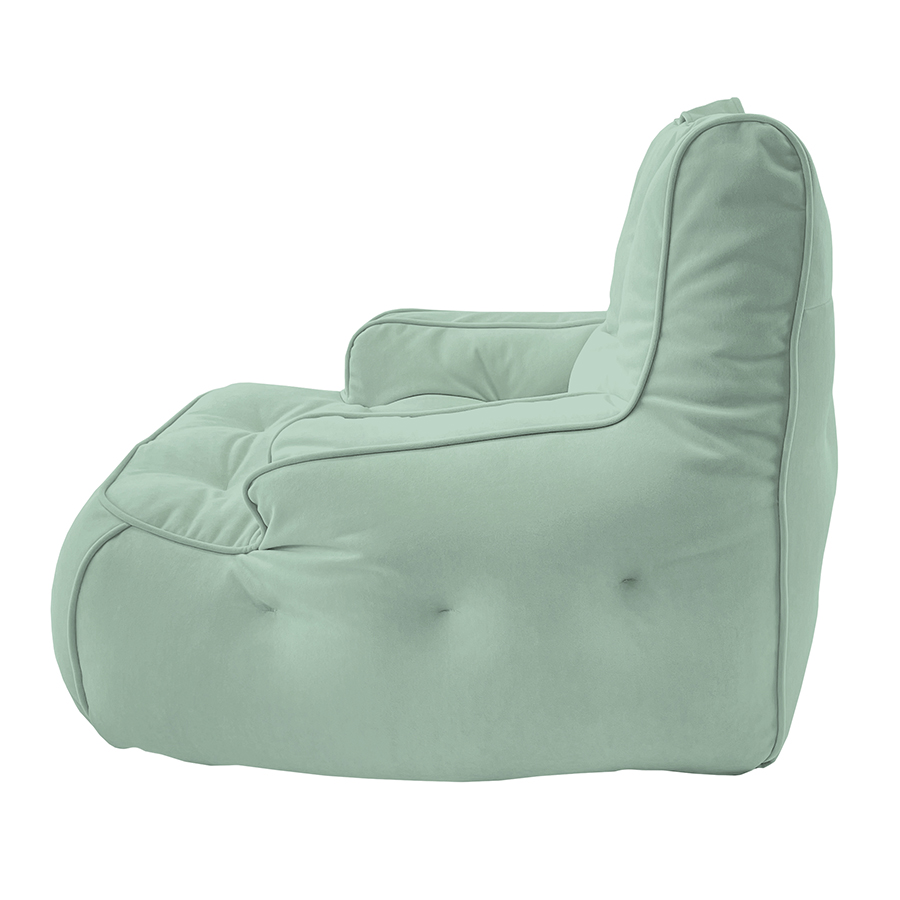 мятное уличное лаунж-кресло Tranquility Armchair велюровое — дизайн и качество