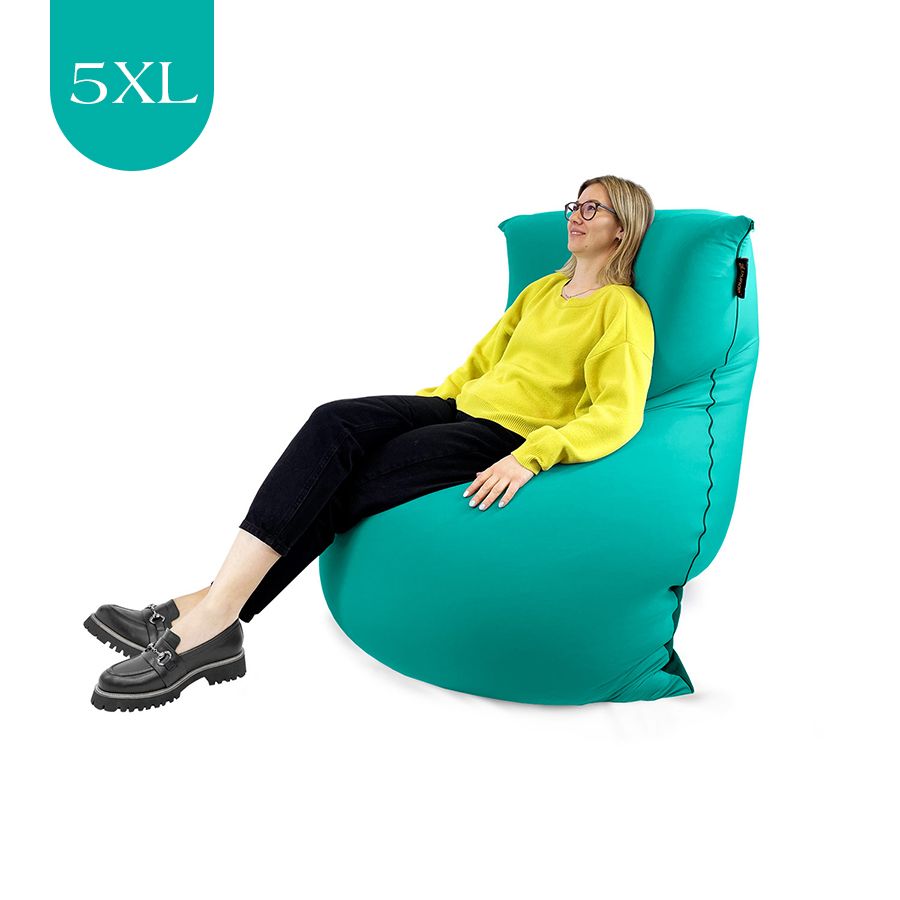 бирюзово-голубое мягкое кресло-мешок SNUGG эластичное (спандекс) для детской, гостиной и игровой зоны
