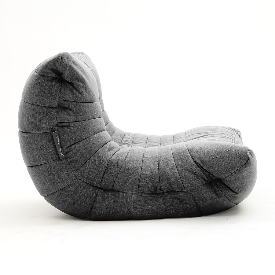 чёрное-графитовое акустический бескаркасный диван Acoustic Sofa шенилловое для домашнего кинотеатра, офиса и студии — фото в интерьере