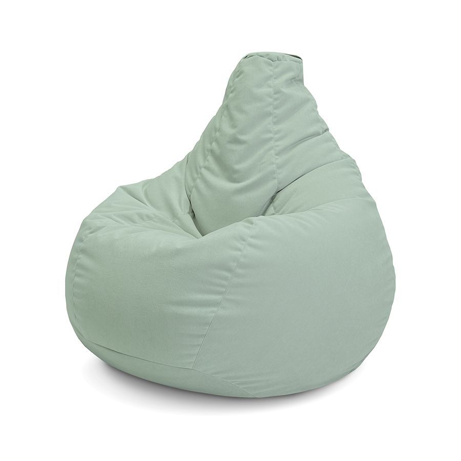 мятное классический пуф-мешок Bean Bag велюровое для детской, игровой и офиса — вид сбоку