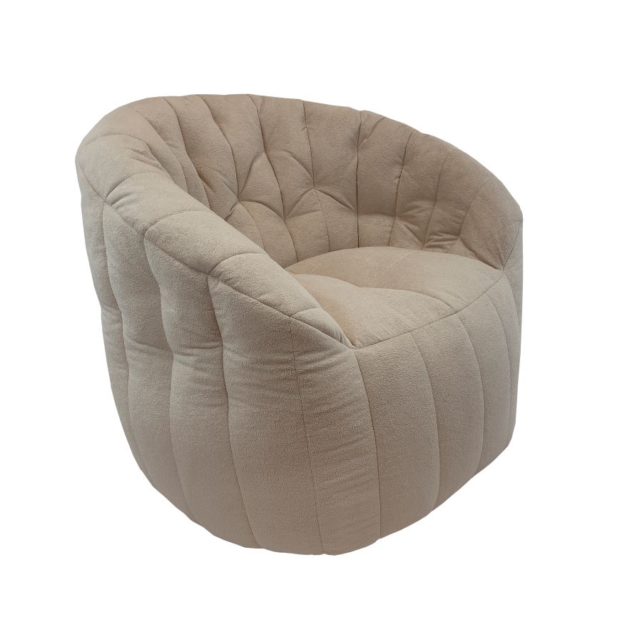 натуральное полукруглое бескаркасное кресло Butterfly Sofa для гостиной, домашнего кинотеатра и офиса — вид сбоку