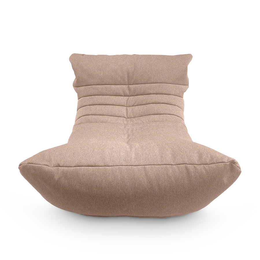 пудровое акустический бескаркасный диван Acoustic Sofa жаккардовое для домашнего кинотеатра, офиса и студии — вид сбоку