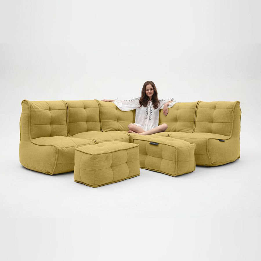 жёлтое большой лаунж-гарнитур Mod5 Living Lounge шенилловое для гостиной и event-пространства