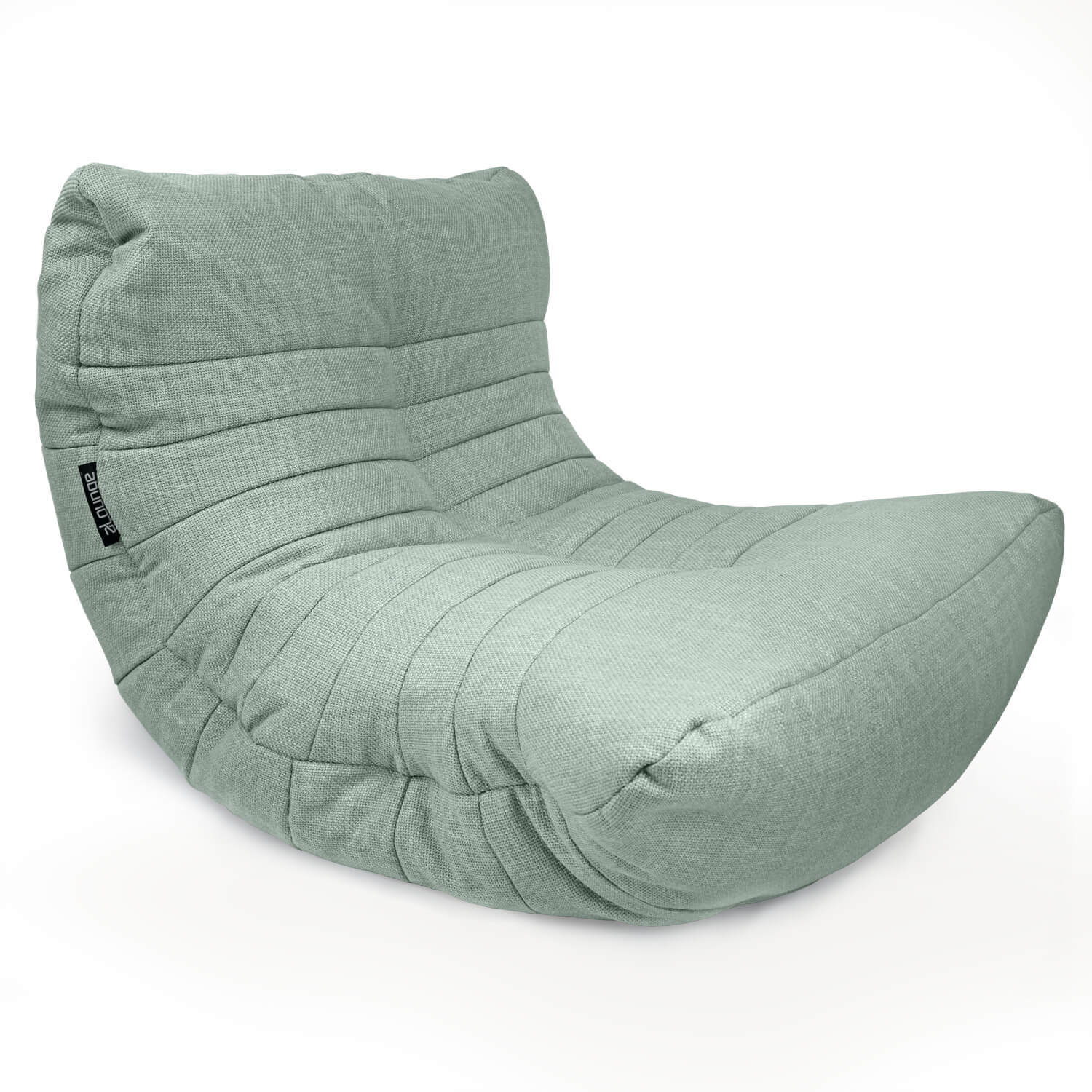 мятное акустический бескаркасный диван Acoustic Sofa из рогожки для домашнего кинотеатра, офиса и студии — фото в интерьере