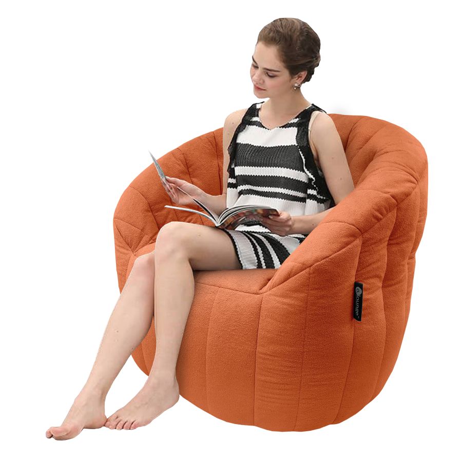 терракотовое полукруглое бескаркасное кресло Butterfly Sofa для гостиной, домашнего кинотеатра и офиса