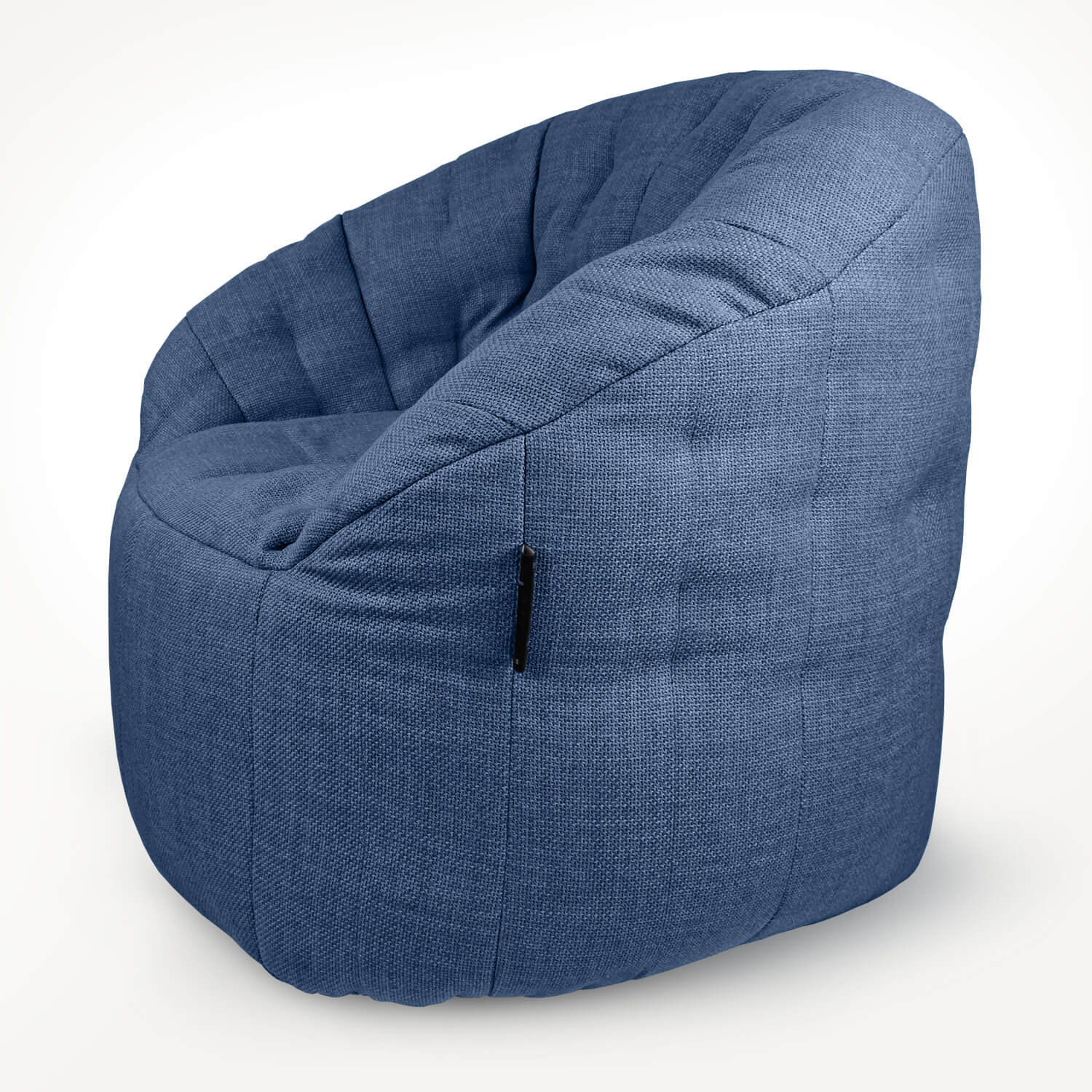 синее полукруглое бескаркасное кресло Butterfly Sofa из рогожки для гостиной, домашнего кинотеатра и офиса