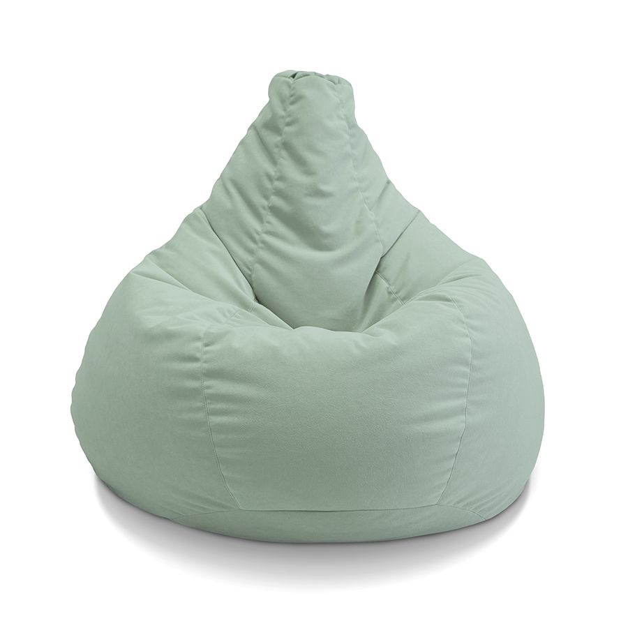мятное классический пуф-мешок Bean Bag велюровое для детской, игровой и офиса