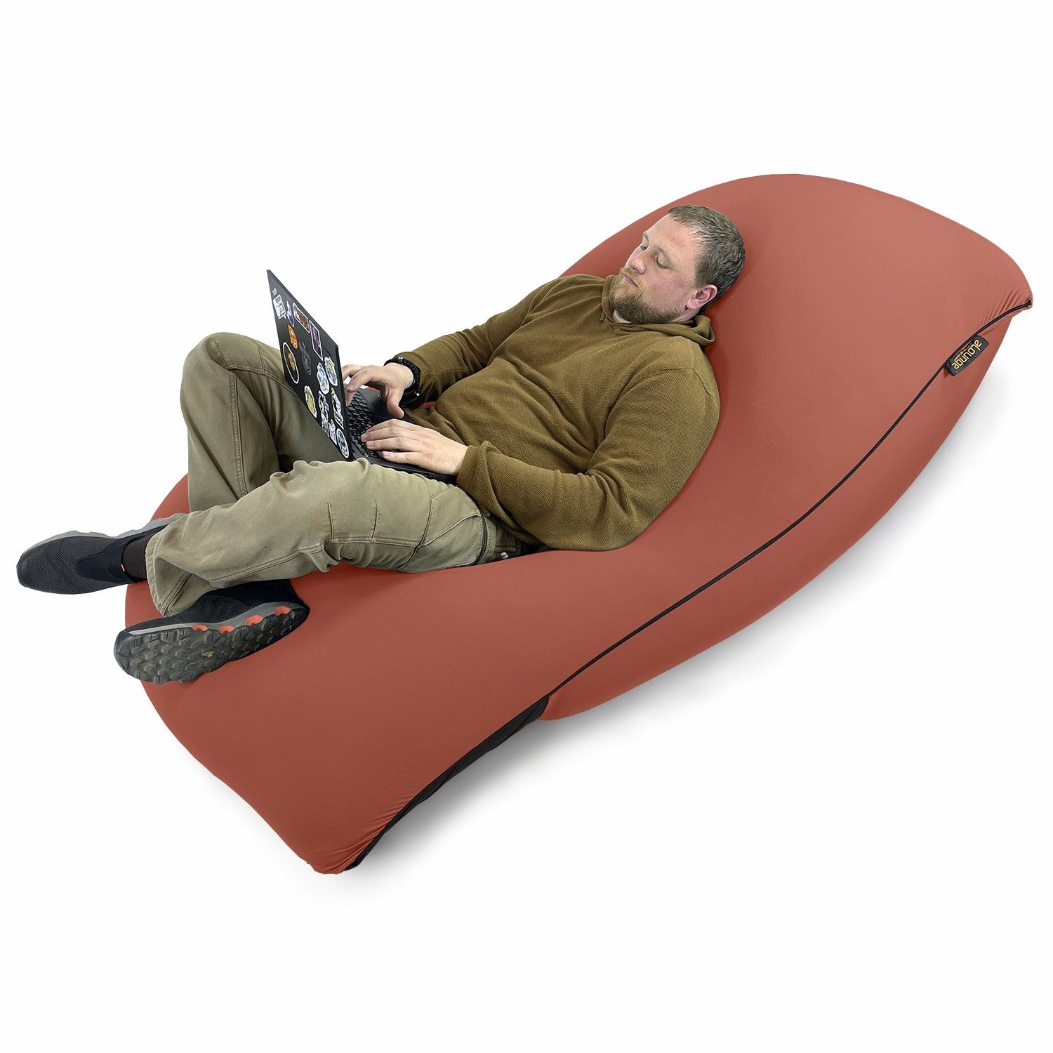 коричневое мягкое кресло-мешок SNUGG эластичное (спандекс) для детской, гостиной и игровой зоны