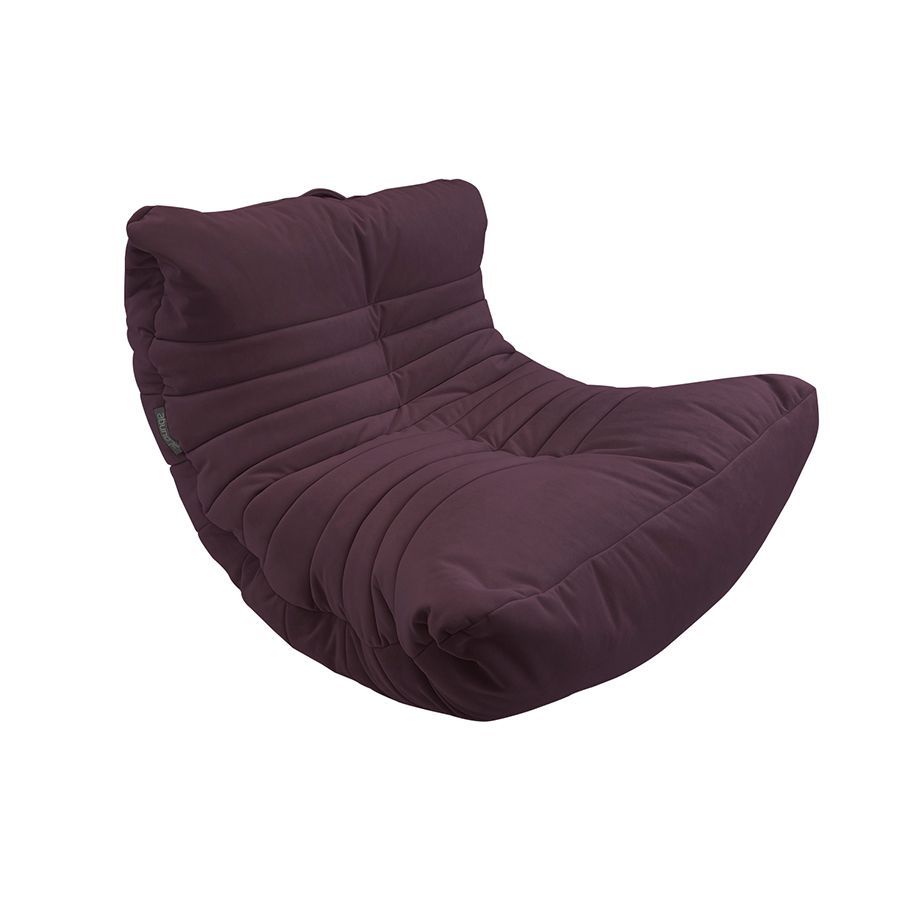 баклажановое акустический бескаркасный диван Acoustic Sofa велюровое для домашнего кинотеатра, офиса и студии — вид сбоку