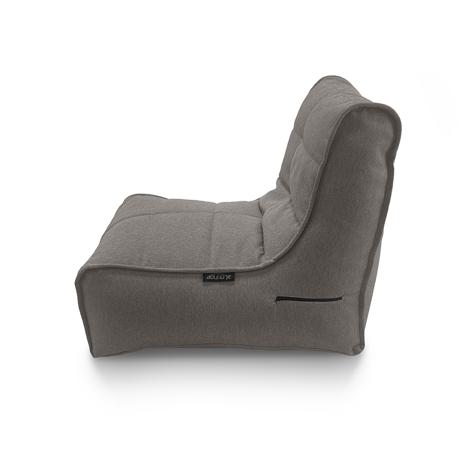 тёмно-серое уличный бескаркасный диван Evolution Sofa жаккардовое для террасы, сада и веранды — вид сбоку