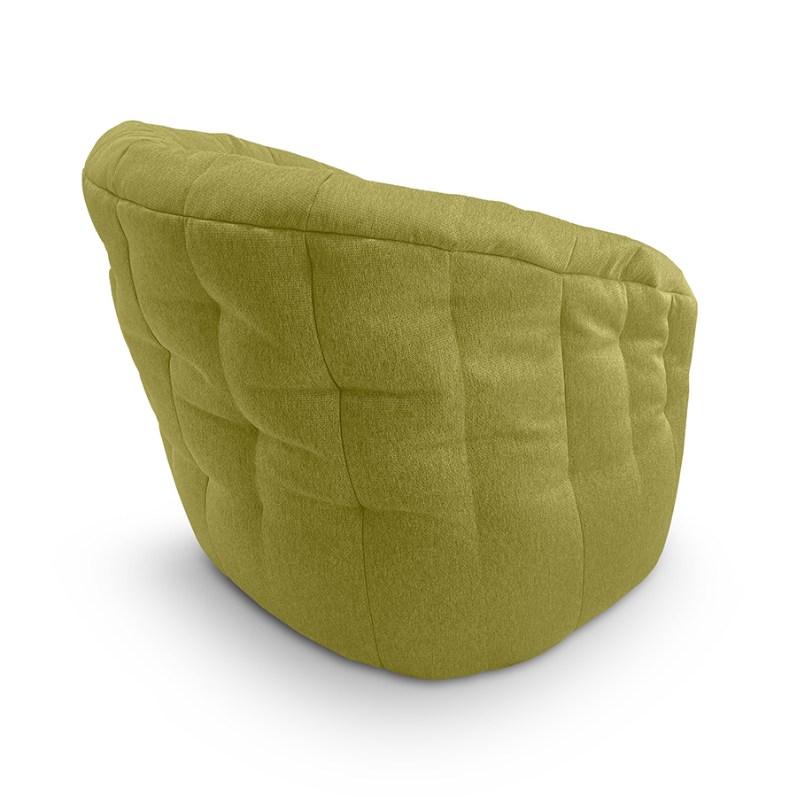 зелёное полукруглое бескаркасное кресло Butterfly Sofa жаккардовое в интерьере гостиная
