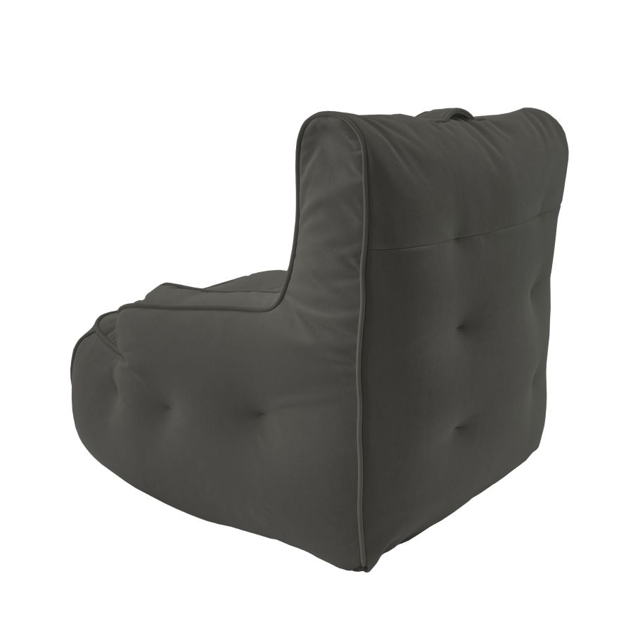 чёрное-графитовое уличное лаунж-кресло Tranquility Armchair велюровое — дизайн и качество