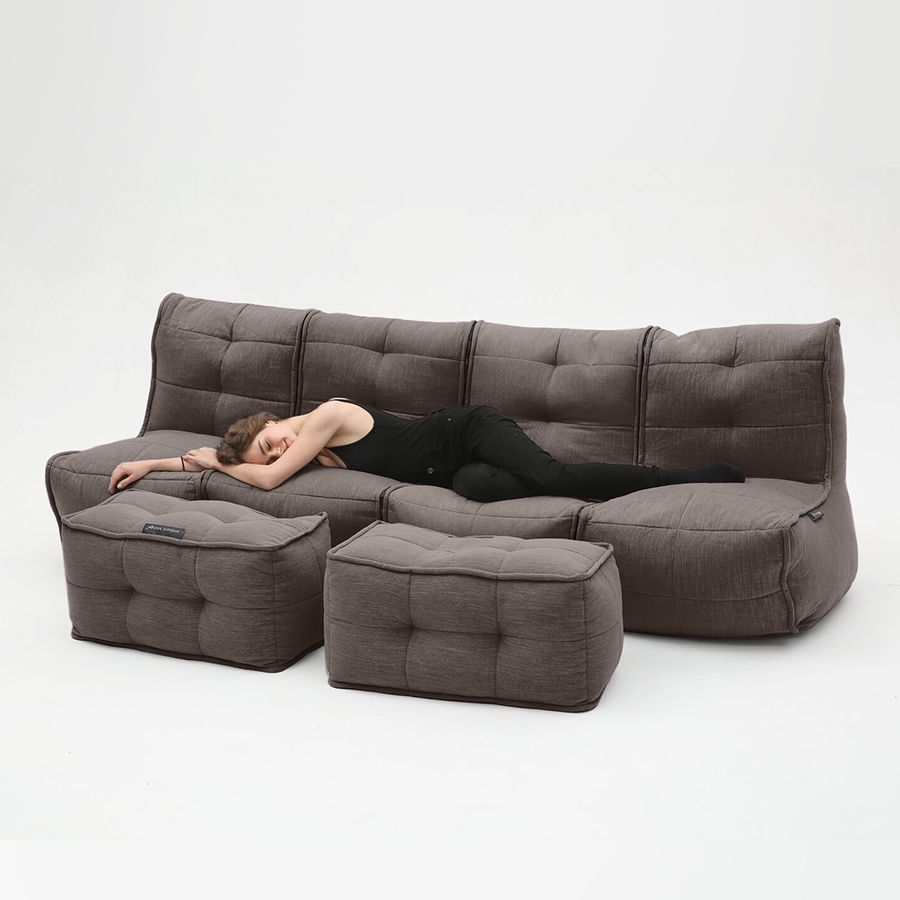 шоколадное четырёхместный модульный диван Mod4 Quad Couch шенилловое для гостиной и домашнего кинотеатра