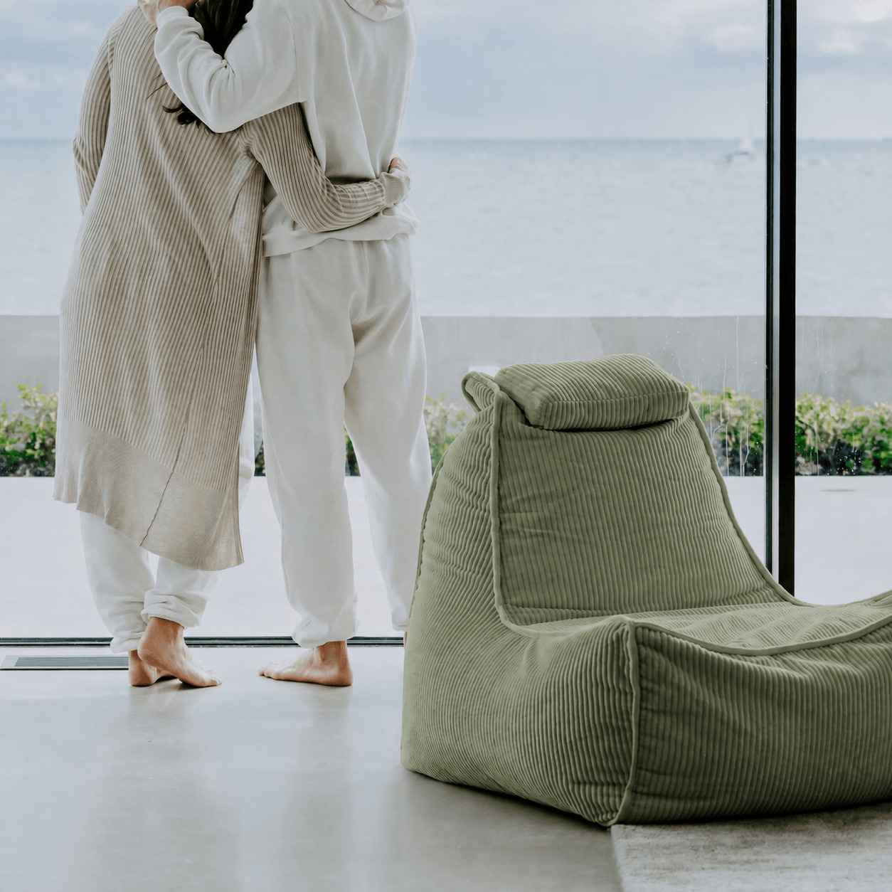 Бескаркасное кресло Tivoli Lounger в вельвете Lime Citrus — зелёный цвет, Ambient Lounge