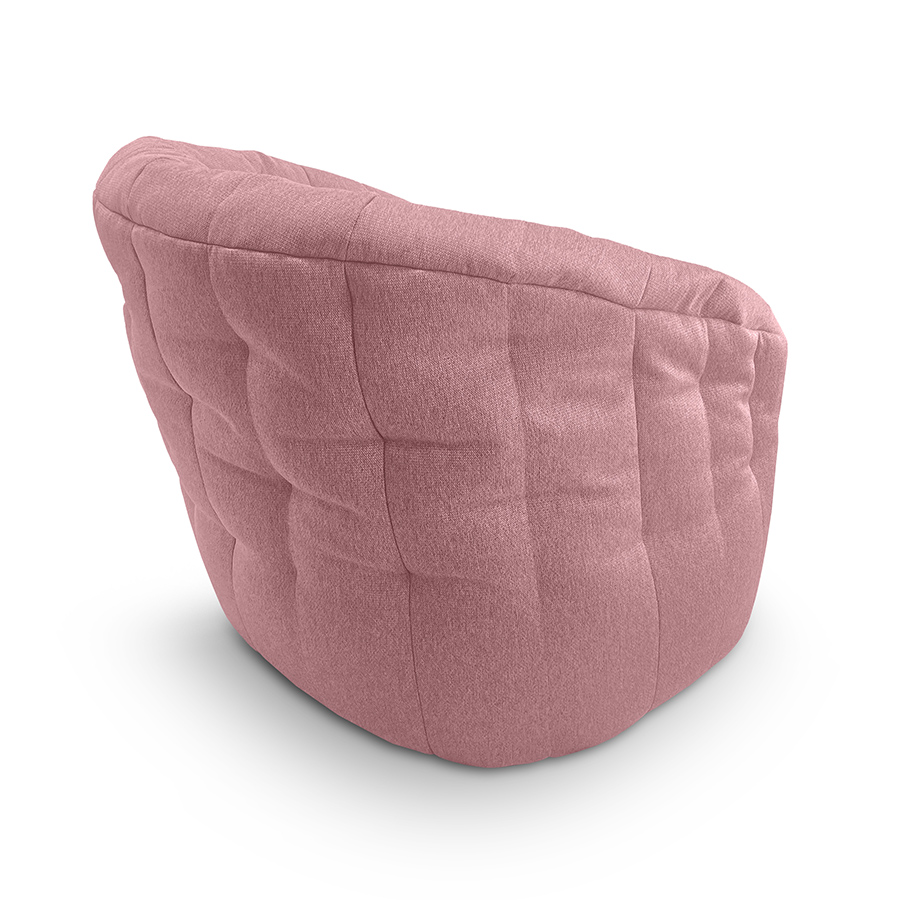 розовое полукруглое бескаркасное кресло Butterfly Sofa жаккардовое для гостиной, домашнего кинотеатра и офиса — крупный план