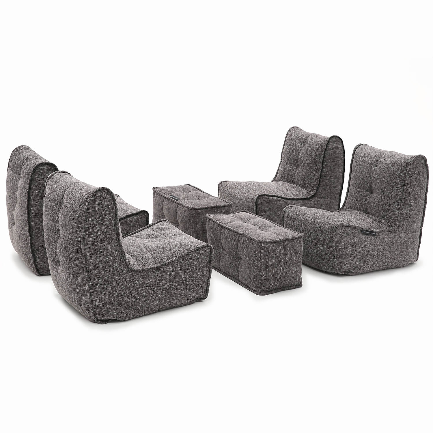 тёмно-серое четырёхместный модульный диван Mod4 Quad Couch из Sofa Weave для гостиной и домашнего кинотеатра