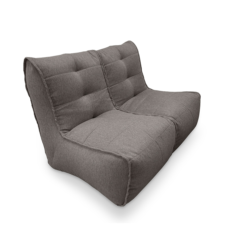 тёмно-серое двойной модульный диван Twin Couch жаккардовое для гостиной и переговорной — крупный план