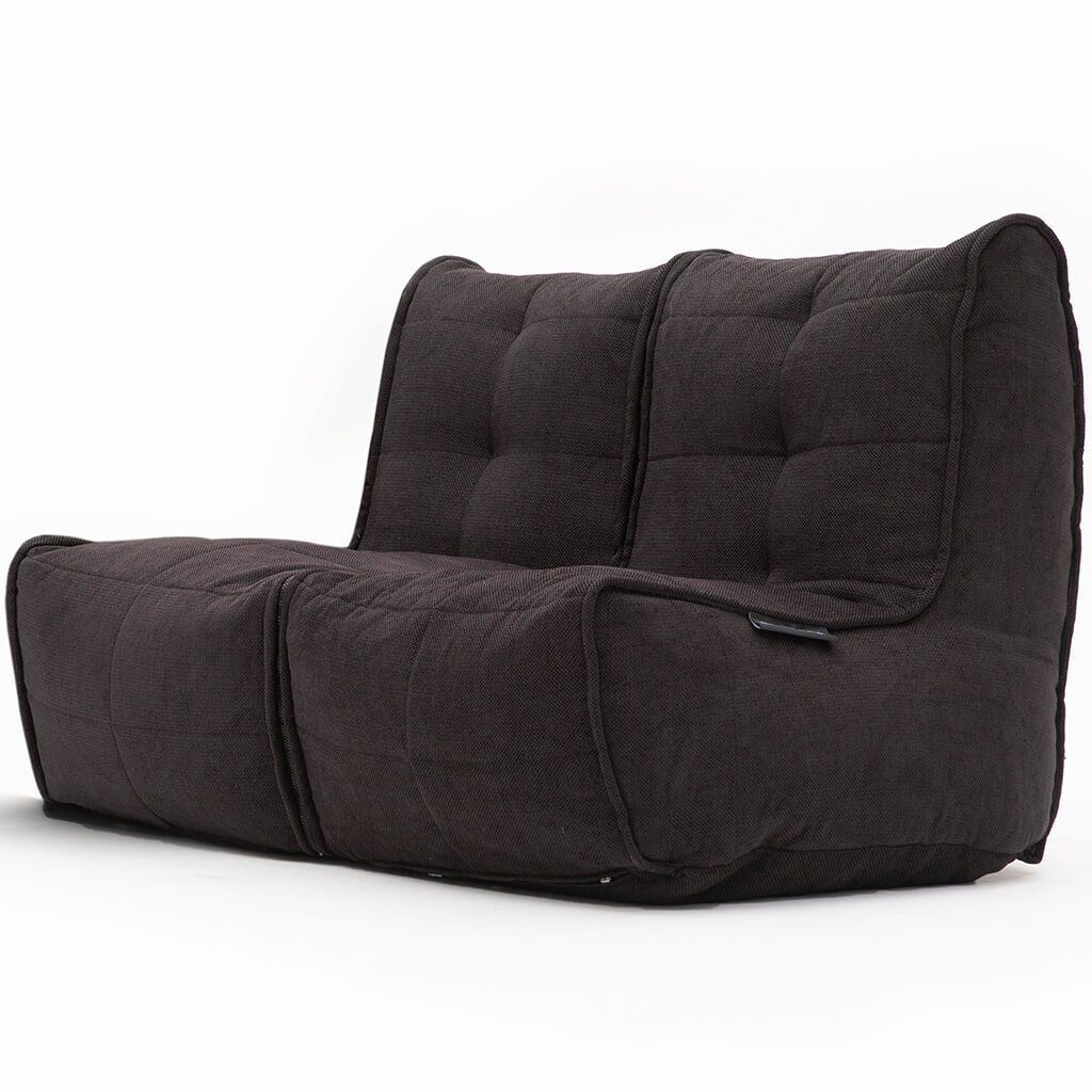 чёрное-графитовое двойной модульный диван Twin Couch из Sofa Weave для гостиной и переговорной
