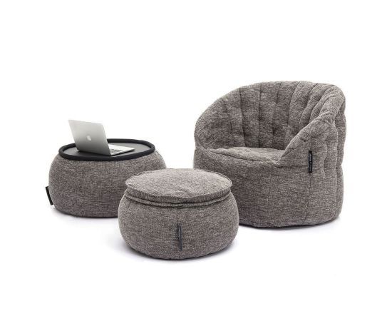 тёмно-серое комплект бескаркасной мебели Contempo Package из Sofa Weave для гостиной и переговорной