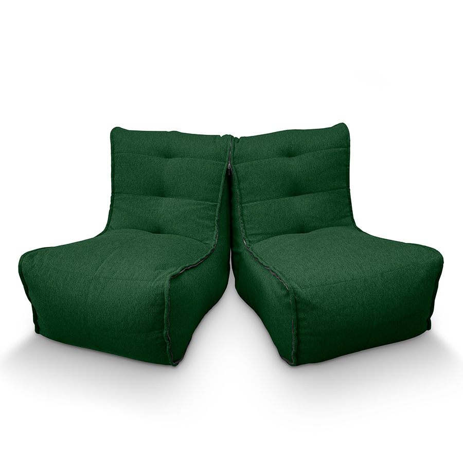 зелёное двойной модульный диван Twin Couch жаккардовое для гостиной и переговорной — фото в интерьере